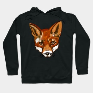 Fox art Urban red Fox face - Vulpes Vulpes close up painting  of a red fox Hoodie